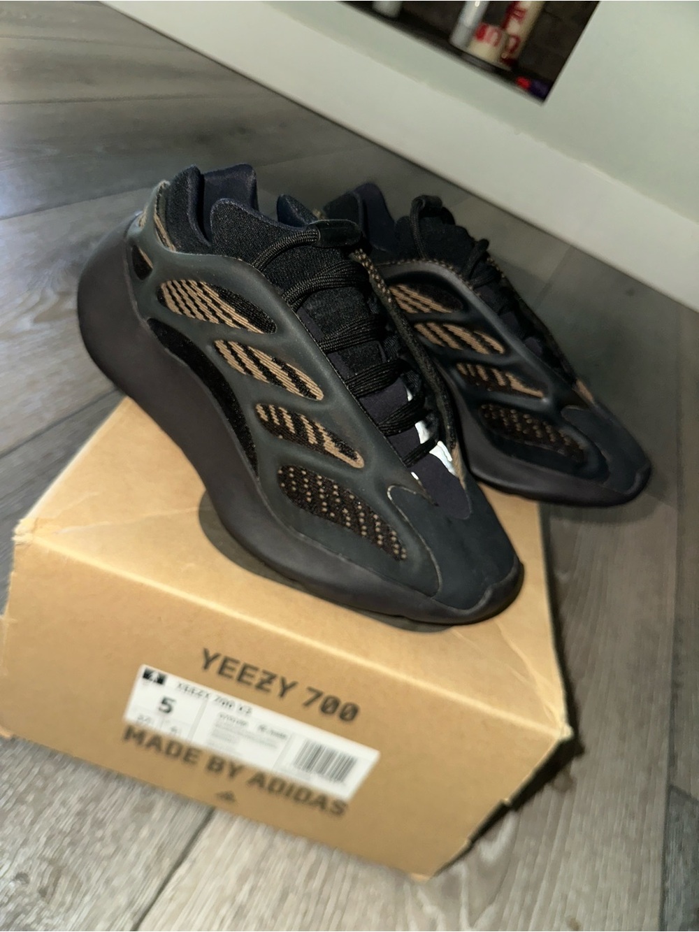 Yeezy 700 V3 Black with Brown Accents Sneakers